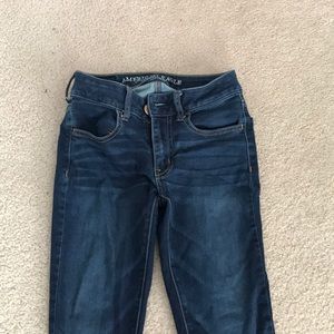 american eagle super stretch dark wash jegging